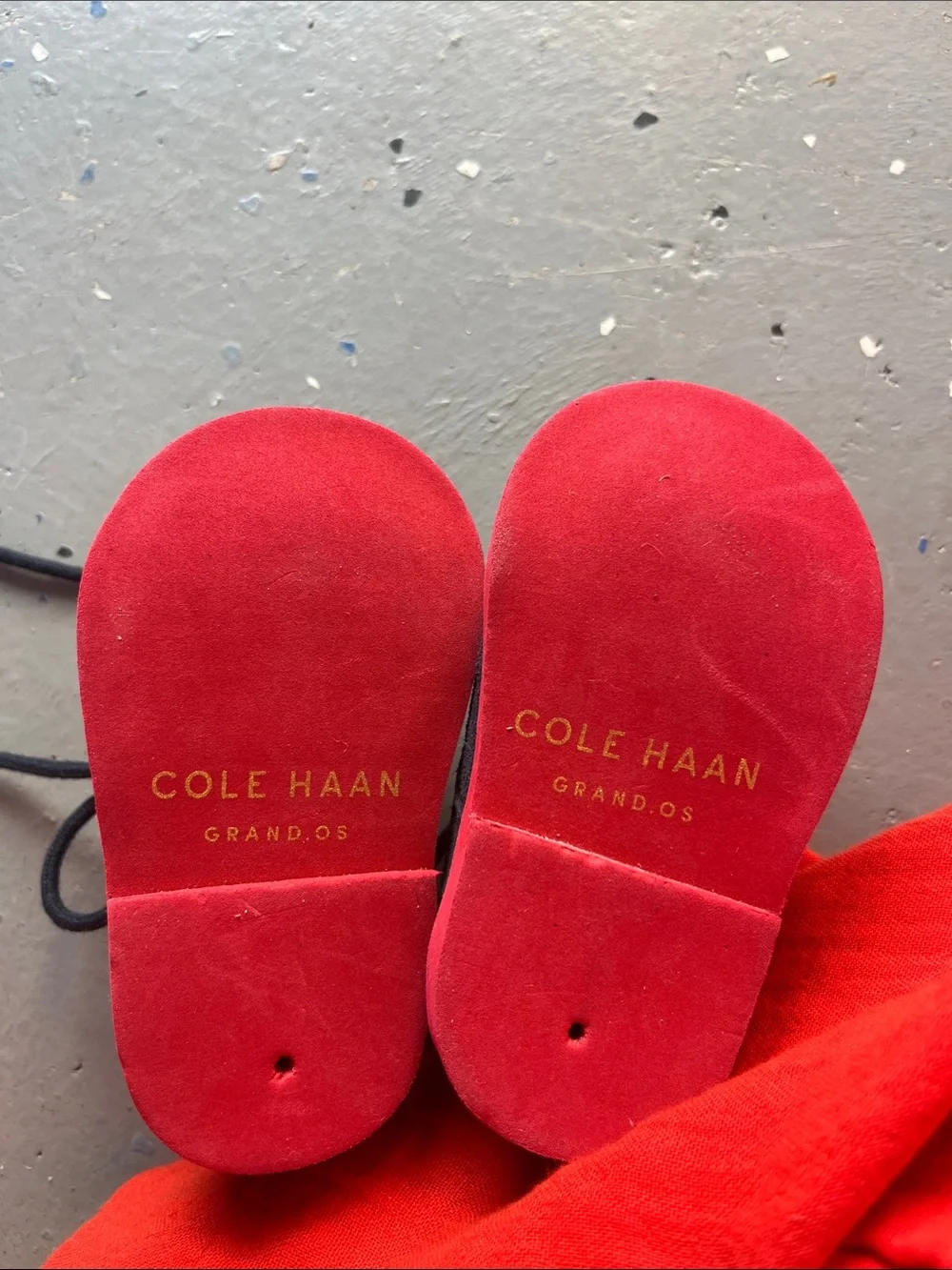 Cole Haan Baby Zerogrand Navy Suede Dress Shoes with Red Soles